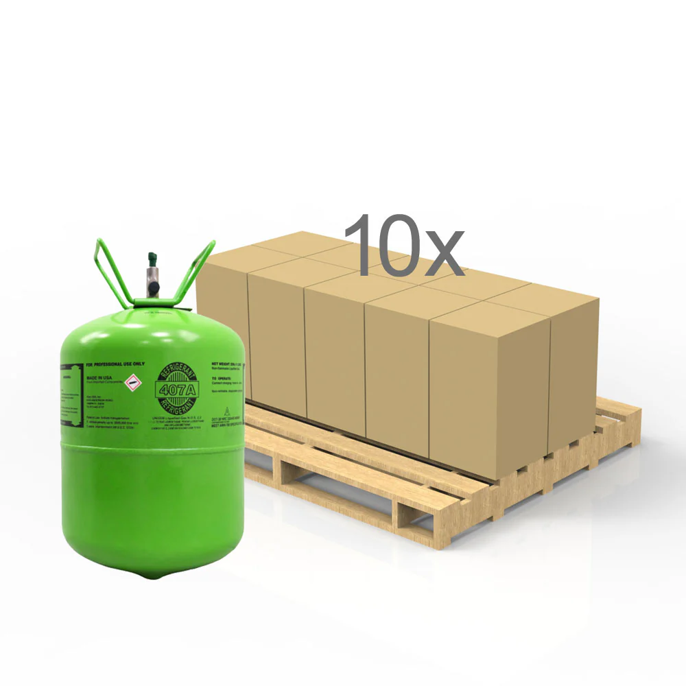 r407a-quarter-pallet.webp R407A Refrigerant 25 LBS QTR PALLET (10 Cylinders) - Image 1